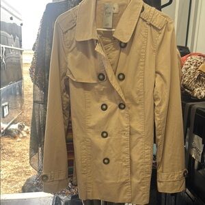 Women's Tan Double-Breasted Coat